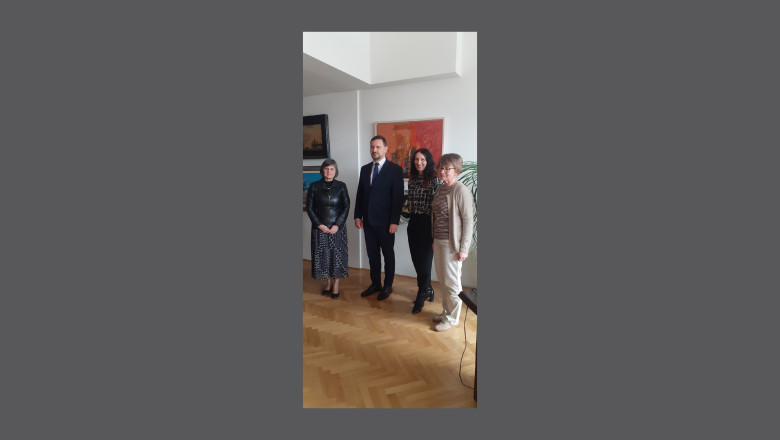 Od leve proti desni: dekanja prof. dr. Mojca Schlamberger Brezar, veleposlanik nj. eksc. Petro Beshta, doc. dr. Tatjana Balažic Bulc in prof. dr. Olena Dziuba-Pogrebnjak