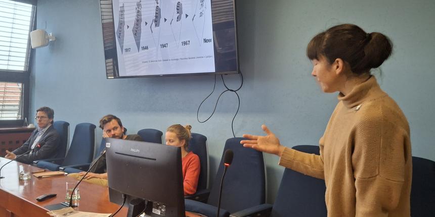 Doc. dr. Primož Šterbenc, mag. Žiga Smolič, Ana Tasič in Kristina Božič (od leve proti desni)